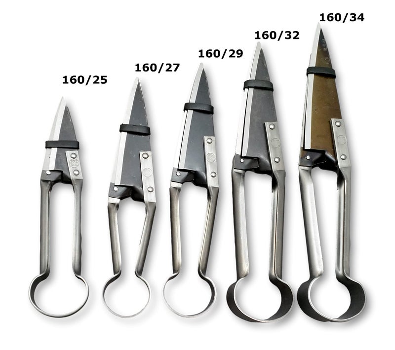 Due Buoi Sheep Shears, Silver, 12 1/2"1/8 Blade Length - 5"1/8 Bypass BLADE, Classic Style, Carbon Steel, Leather Handle, Ambidextrous, Garden Scissors - Image 3